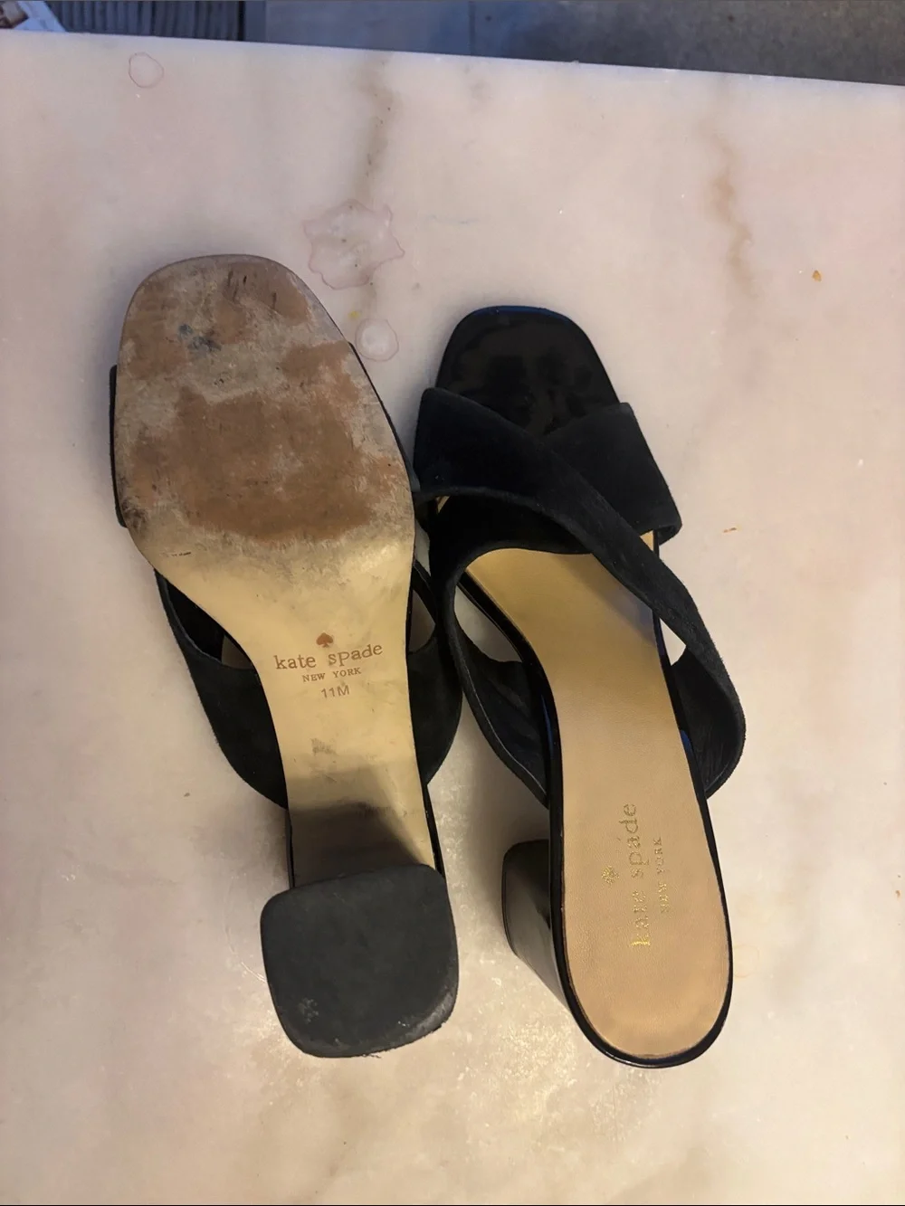 kate spade black suede